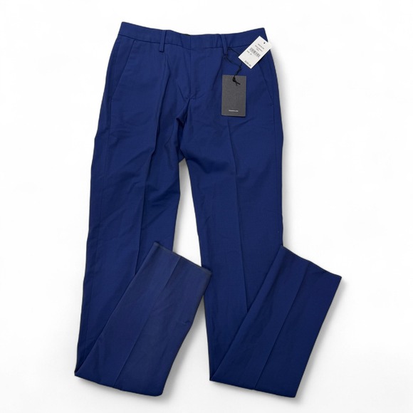 BONOBOS Slim Fit Flat Front Dress Pants Navy Blue Mens‎ 28 x Unhemmed NWT Wool